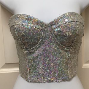Sequins Bustier Crop Top